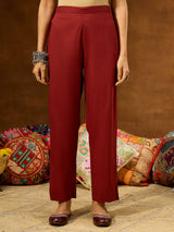 Women's Brown Pure Cotton Floral Printed A-line Kurta Set