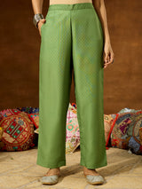 Women's Green Cotton Blend Printed Straight Co-ord Set