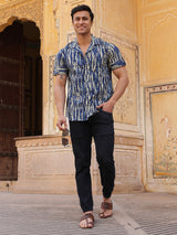 Blue Camouflage Shirt - Elganza