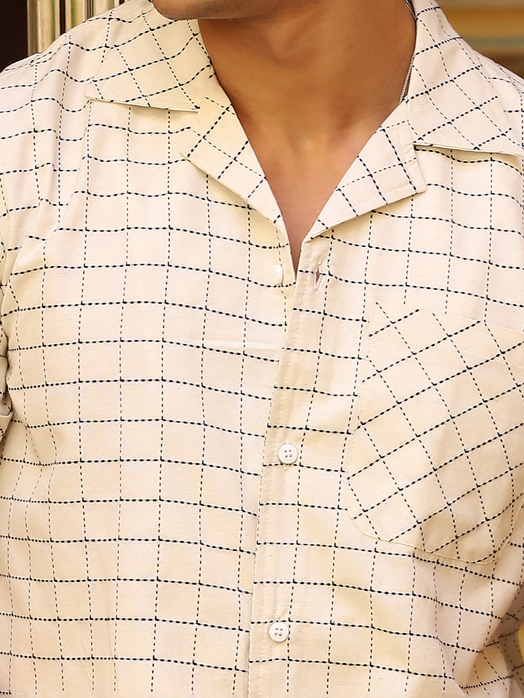 White Gingham Check Shirt