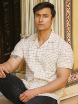 White Gingham Check Shirt
