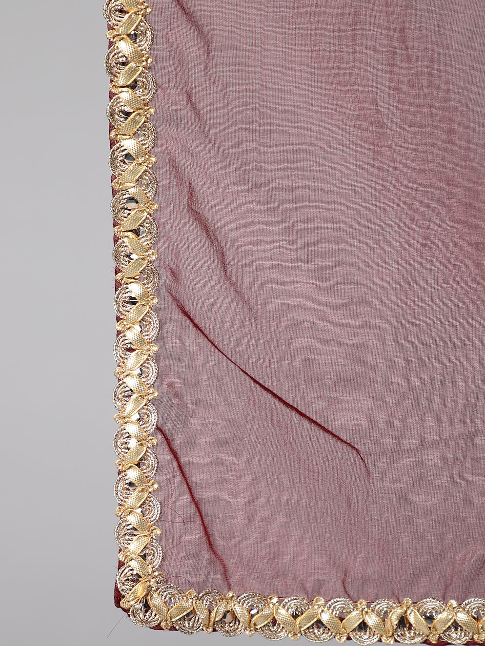 Maroon Gold Printed Lehenga Choli dupatta With Potli Bag - Elganza