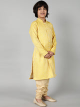 Yellow Brocade Sherwani Set - Elganza