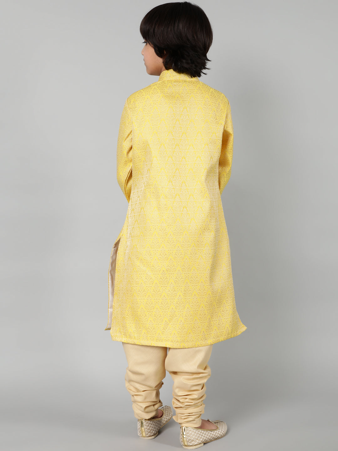Yellow Brocade Sherwani Set - Elganza
