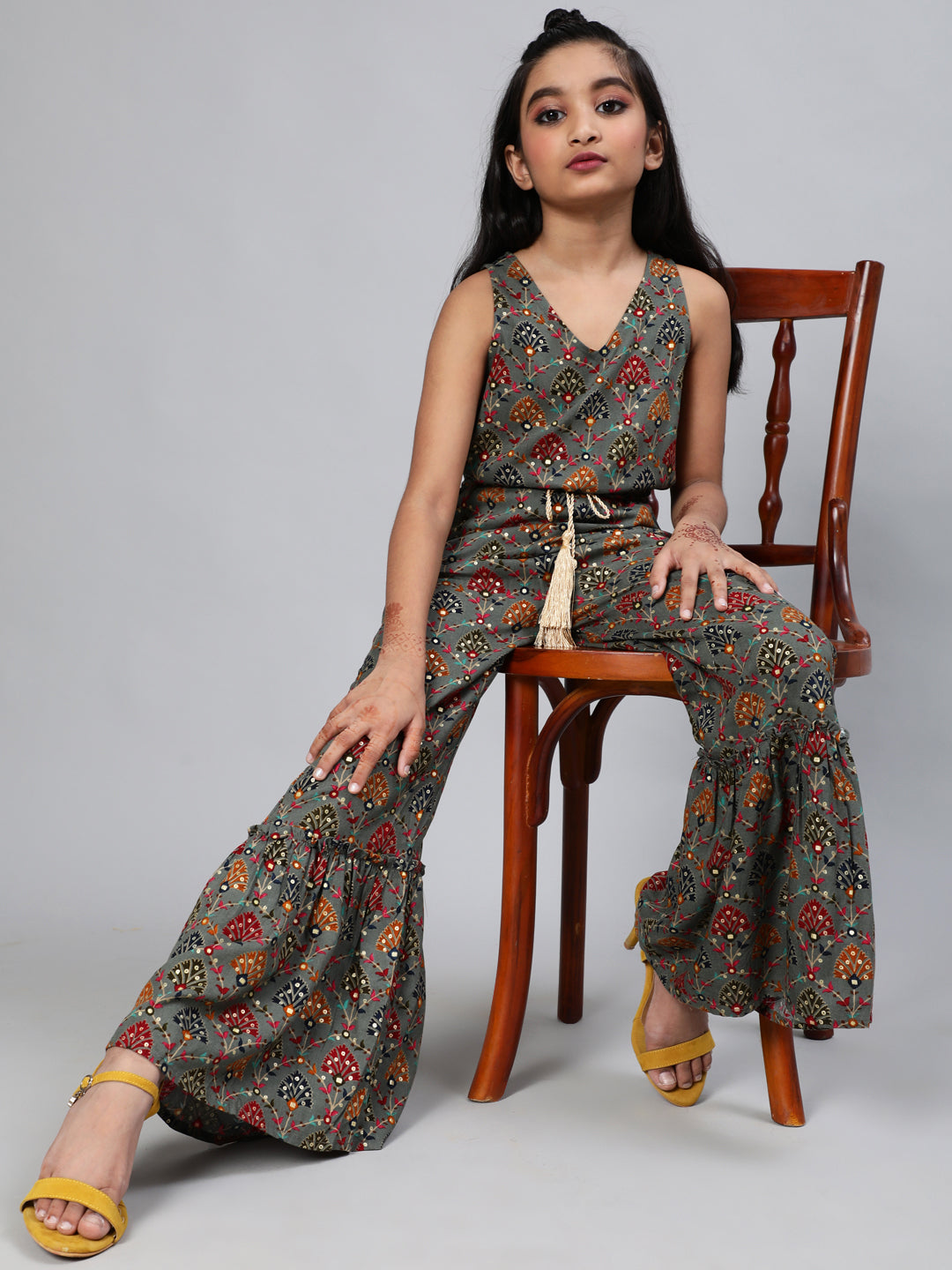 Grey Printed Jumpsuit