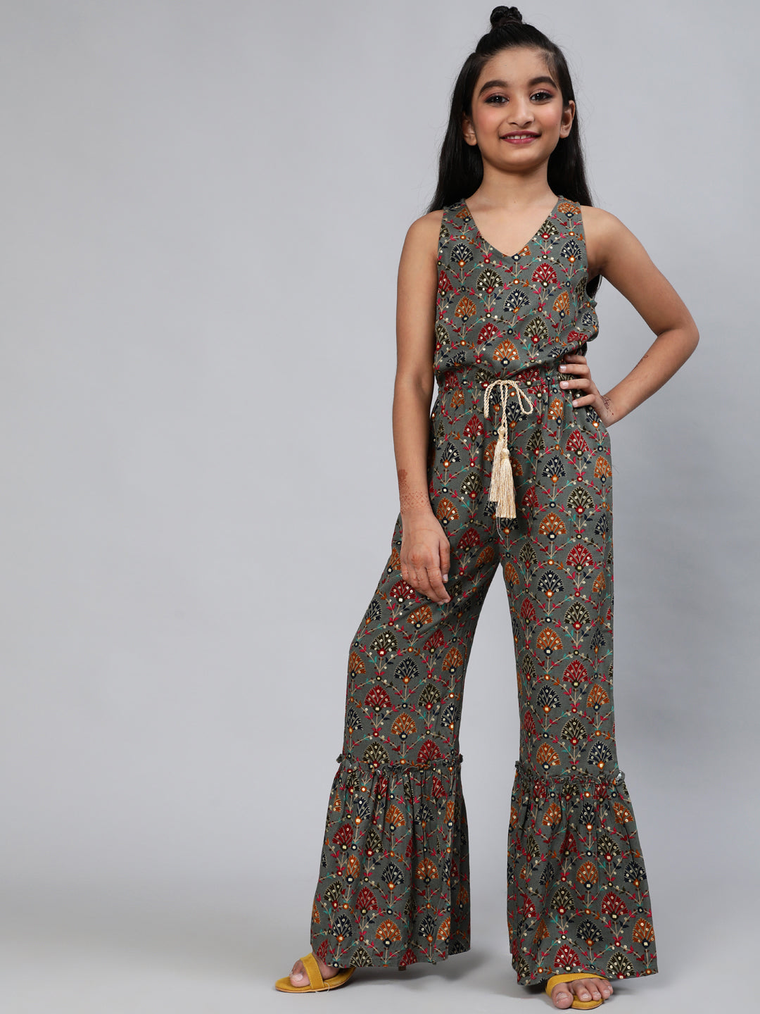 Grey Printed Jumpsuit