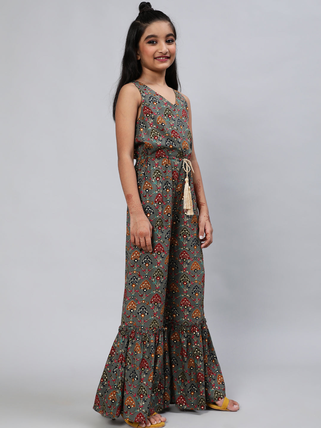 Grey Printed Jumpsuit