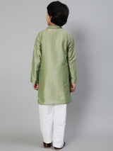 Green Embroidered Kurta - Elganza