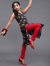 Blue Floral Kurta And Pant - Elganza