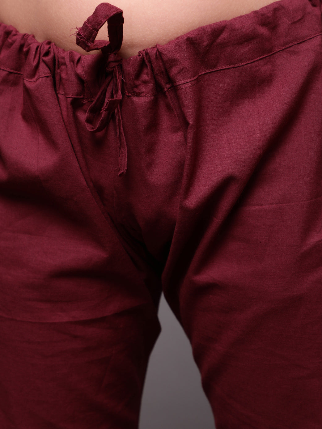 Maroon Floral Print Kurta With Pyjama - Elganza