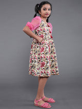 Cream Floral Print Dress