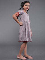 Grey Geometric Print Skater Dress