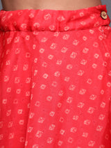 Red Digital Print Lehenga Choli With Jacket