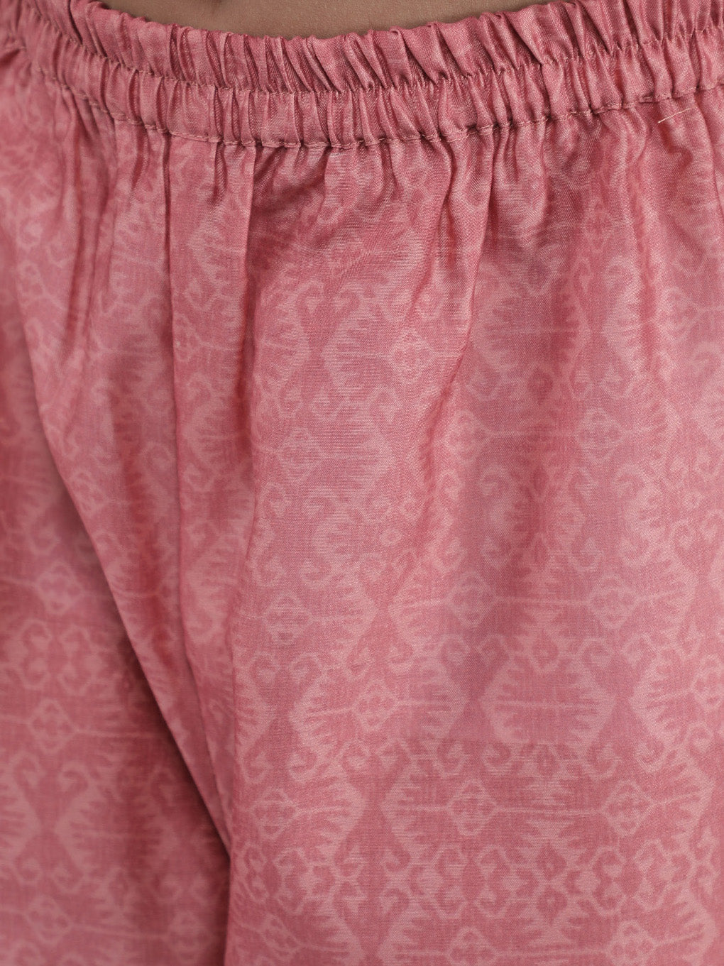 Mauve Geometric Print Anarkali Pant With Dupatta