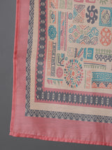 Mauve Geometric Print Anarkali Pant With Dupatta