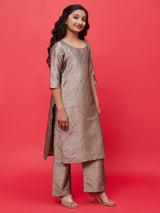 Grey Gold Butti Kurta With Palazzo - Elganza