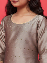 Grey Gold Butti Kurta With Palazzo - Elganza