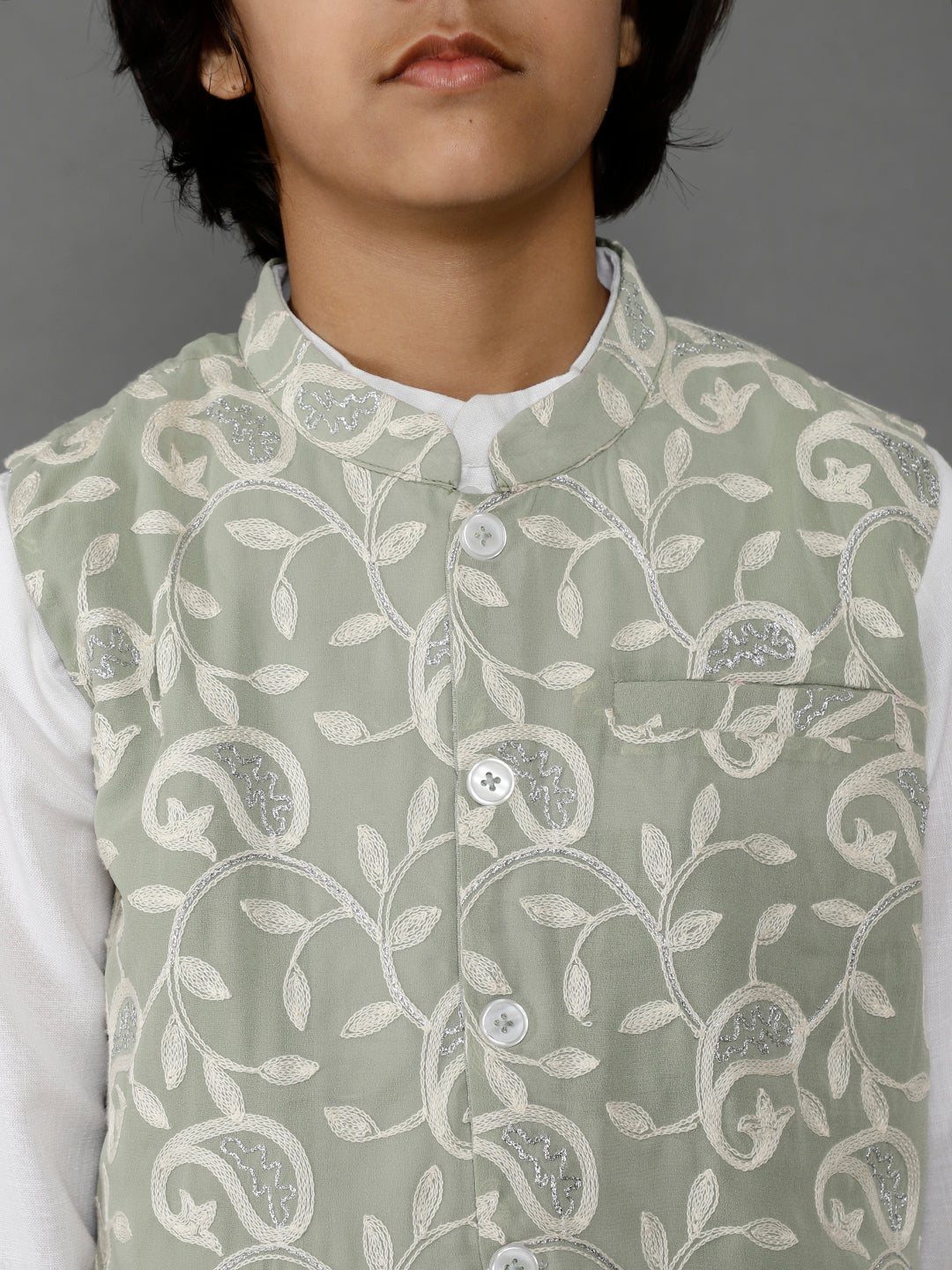 White Kurta Pant With Nehru Jacket - Elganza