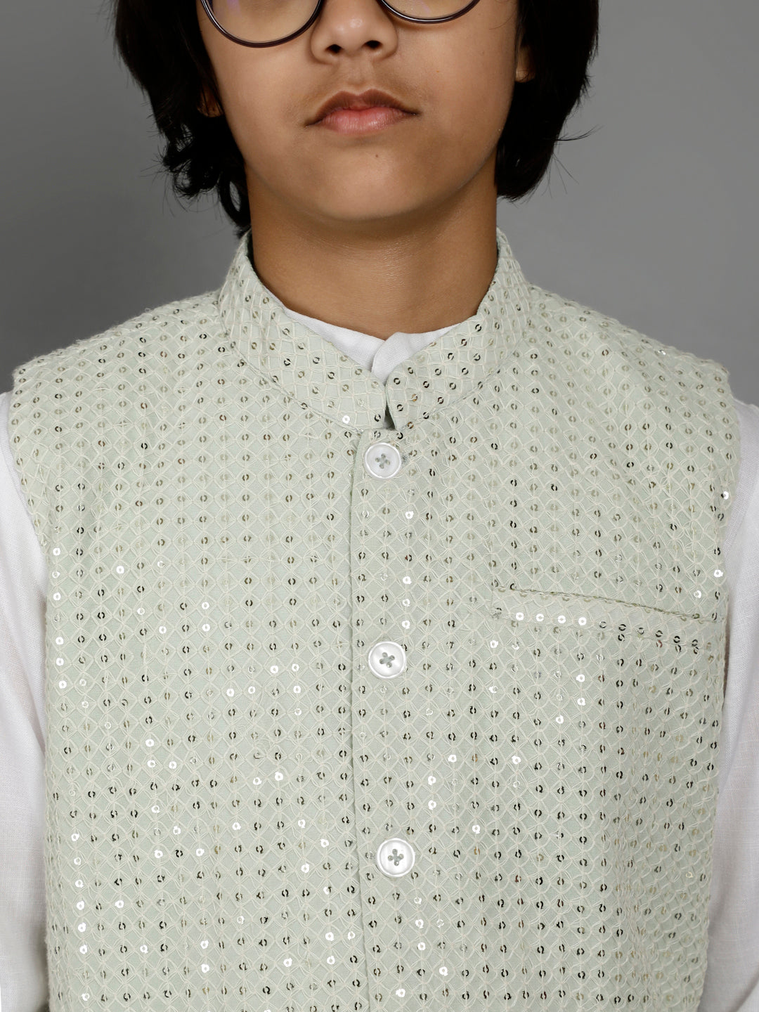 White Kurta Pant With Nehru Jacket - Elganza