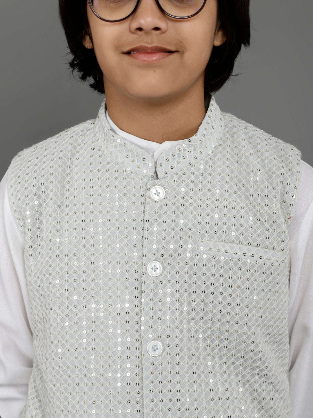 White Kurta Pant With Nehru Jacket - Elganza