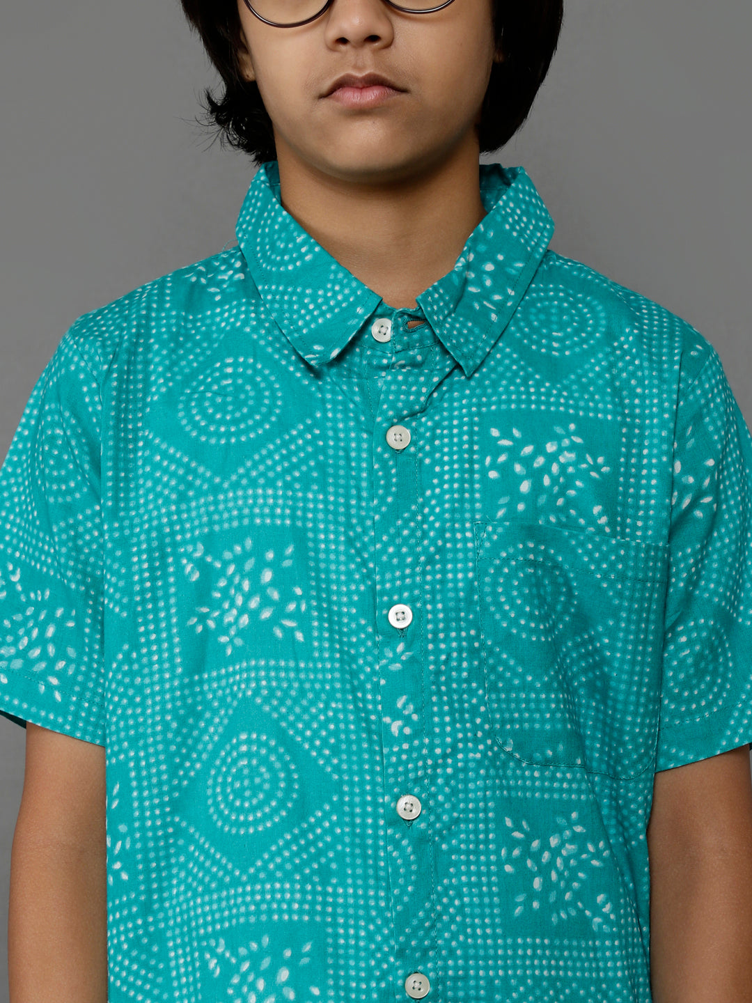 Blue Bandhani Print Shirt - Elganza