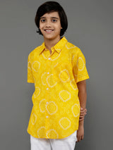 Yellow Bandhani Print Shirt - Elganza