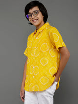 Yellow Bandhani Print Shirt - Elganza