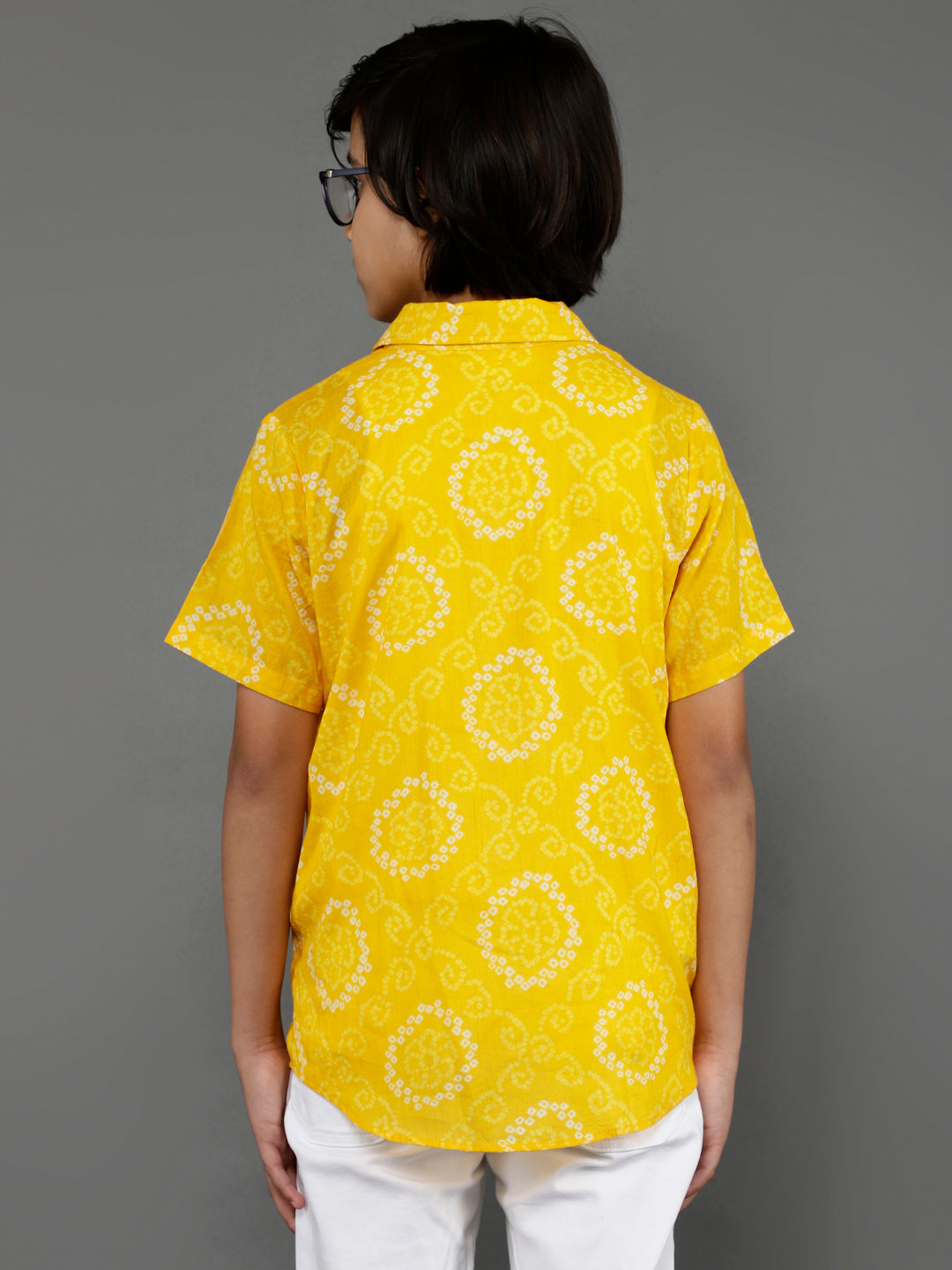 Yellow Bandhani Print Shirt - Elganza