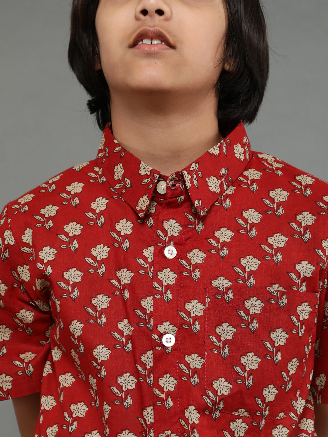 Brown Floral Print Shirt - Elganza
