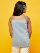 Grey Chinnon Schiffli Work Top