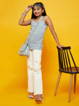 Grey Chinnon Schiffli Work Top