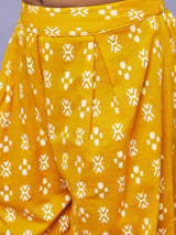 Yellow Print Top With Palazzo