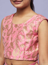 Pink Brocode Lehenga Choli With Dupatta