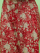 Red Floral Print Kurta Sharara With Dupatta - Elganza