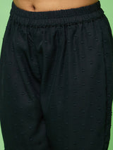 Black Embroidered Kurta With Sharara