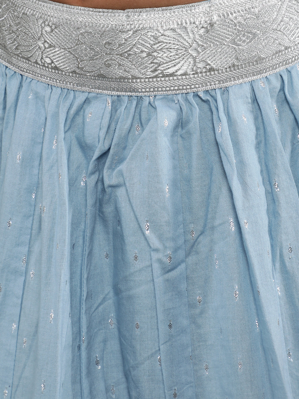 Blue & Pink Dobby Design Lehenga Choli With Dupatta