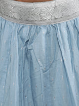 Blue & Pink Dobby Design Lehenga Choli With Dupatta