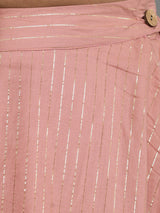 Green & Pink Sequin Kurta Lehenga With Dupatta
