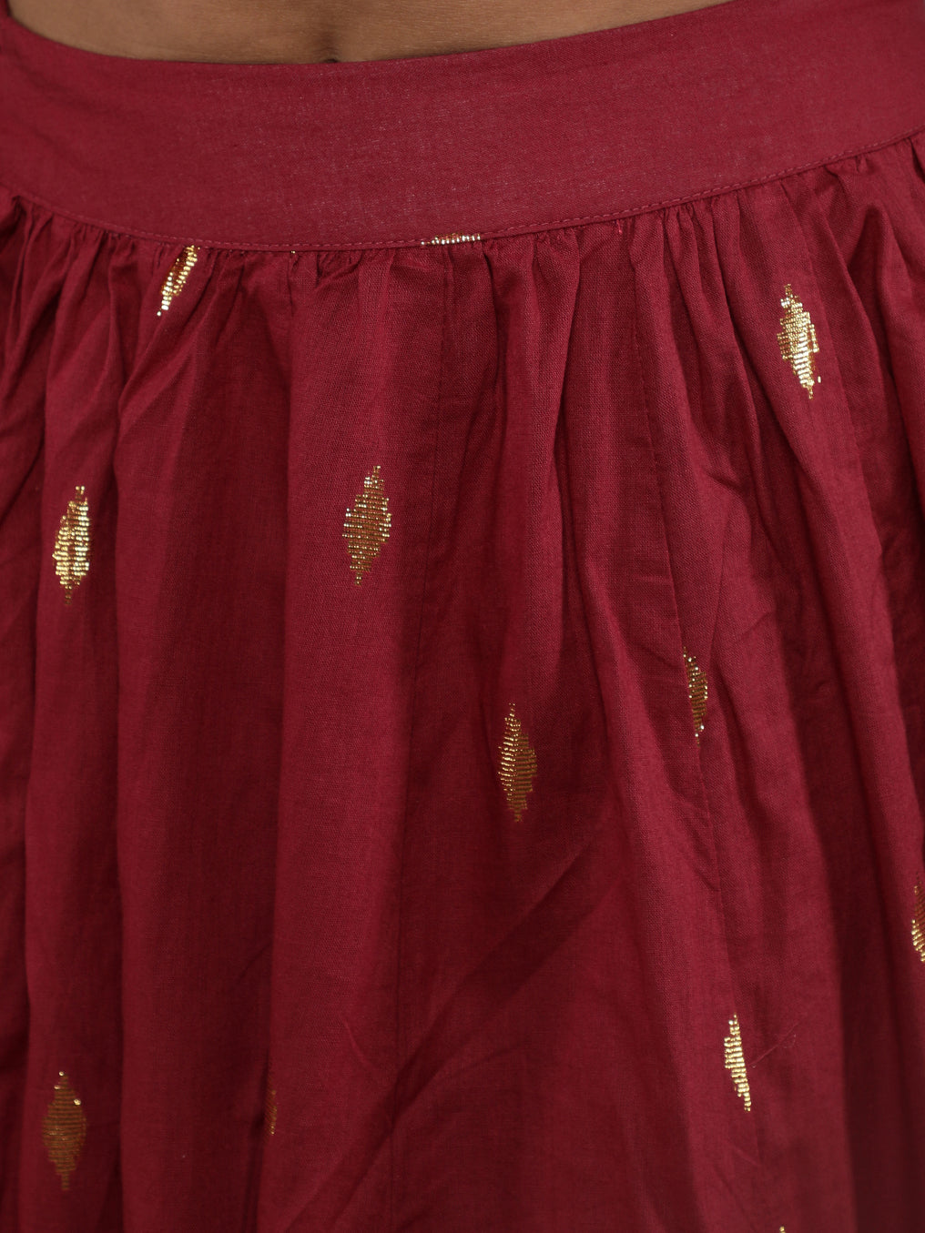 Maroon Woven Design Lehenga Choli With Dupatta