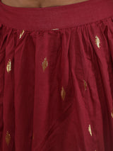 Maroon Woven Design Lehenga Choli With Dupatta