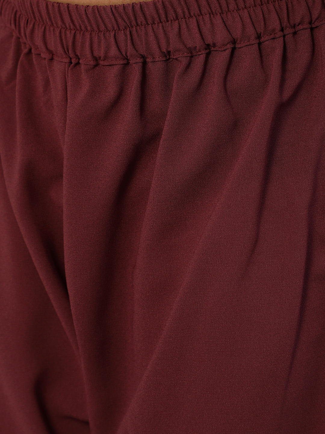 Burgundy Foil Printed Kurta With Sharara