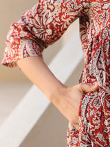 Maroon Pure Cotton Paisley Maternity Kurta Pant Set