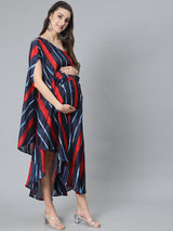 Blue Leheriya Print One Shoulder Dress - Elganza