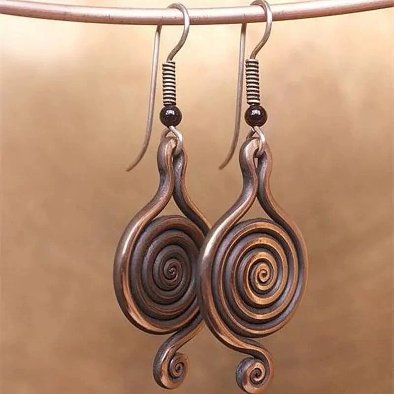 Imported Retro Spiral Psychedelic Earrings for Women - Elganza