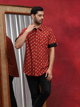 Red Floral Print Shirt