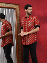 Red Floral Print Shirt