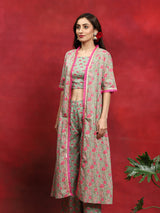 Pastel Green Co Ord Set with Jacket