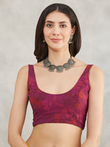 Women's Grey Georgette Abstract Printed Printed Saree with Blouse Piece