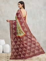 Women's Yellow Silk Blend Ethnic Motifs Printed Printed Saree with Blouse Piece