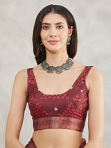 Women's Yellow Silk Blend Ethnic Motifs Printed Printed Saree with Blouse Piece